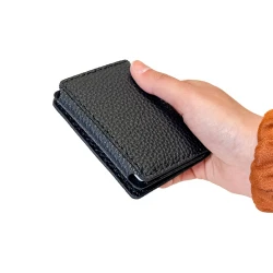 جا کارتی سه لت چرم مصنوعی مشکی