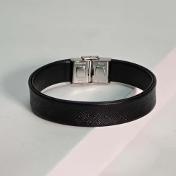 دستبند  چرم طبیعی سوفیانو مشکی