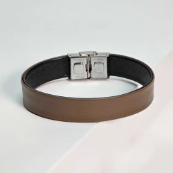 دستبند چرم طبیعی سوفیانو نسکافه ای مشکی