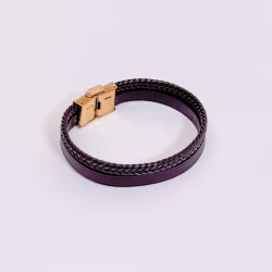 دستبند چرم طبیعی سافتی رستا-قهوه ای