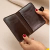 جا کارتی چرم طبیعی قهوه ای ناپا