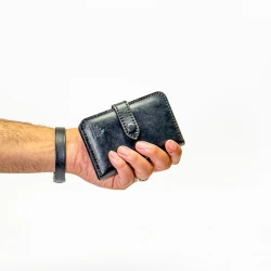 جا کارتی چرم طبیعی سوفیانو مشکی نسکافه ای