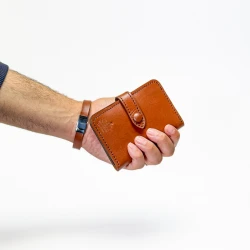 جا کارتی چرم طبیعی عسلی برلیانت