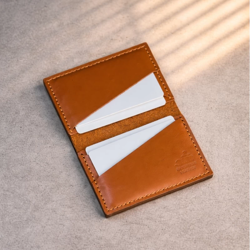 جا کارتی چرم طبیعی سلین  عسلی ناپا