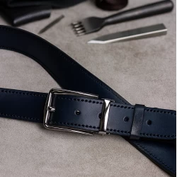 کمربند مردانه چرم طبیعی سرمه ای سافتی