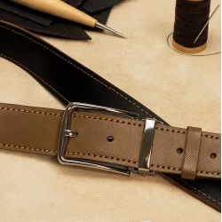 کمربند مردانه چرم طبیعی سوفیانو نسکافه ای مشکی