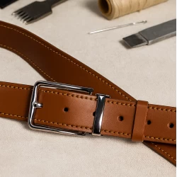 کمربند مردانه چرم طبیعی عسلی ناپا