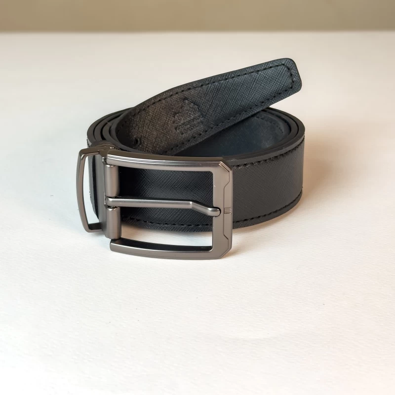 کمربند مردانه چرم طبیعی سوفیانو مشکی 4cm