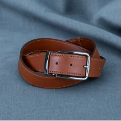 کمربند مردانه چرم طبیعی عسلی ناپا 4cm...