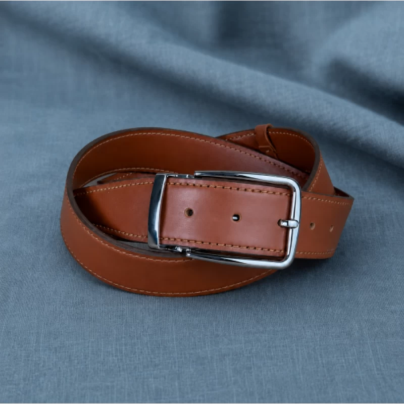 کمربند مردانه چرم طبیعی عسلی ناپا 4cm