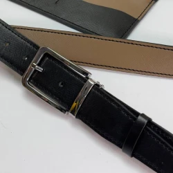 کمربند مردانه چرم طبیعی سوفیانو مشکی نسکافه ای