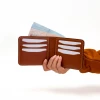 کیف پول جیبی چرم طبیعی ناپا عسلی