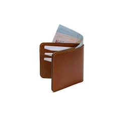 کیف پول جیبی چرم طبیعی ناپا عسلی