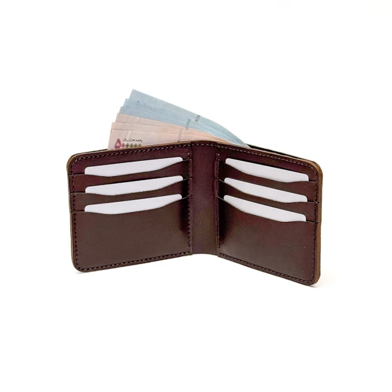 کیف پول جیبی چرم طبیعی سافتی قهوه ای