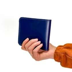 کیف پول جیبی چرم طبیعی سافتی سرمه ای