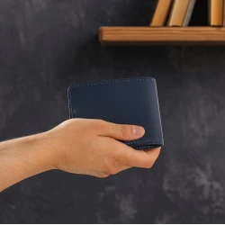 کیف پول جیبی چرم طبیعی سوفیانو سرمه ای