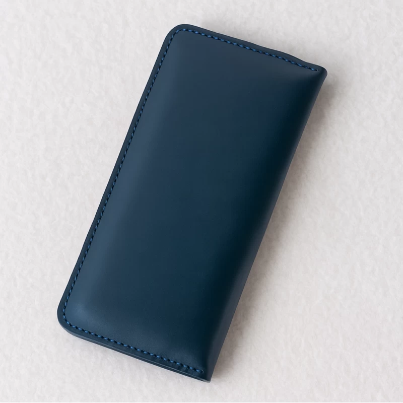 کیف پول کتی چرم طبیعی سرمه ای سافتی