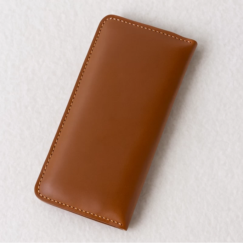 کیف پول کتی چرم طبیعی عسلی ناپا