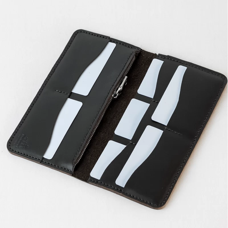 کیف پول کتی چرم طبیعی قهوه ای ناپا