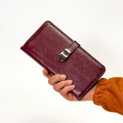 کیف پول زنانه چرم طبیعی سوفیانو زرشکی مشکی