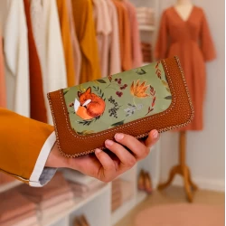 کیف پول زنانه چرم مصنوعی طرح روباه