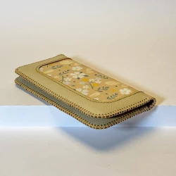 کیف پول زنانه چرم مصنوعی گل پنبه