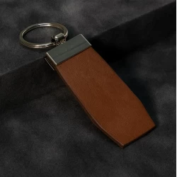 سر کلیدی چرم طبیعی عسلی ناپا