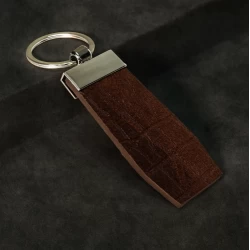 سر کلیدی چرم طبیعی کروکدیل عسلی