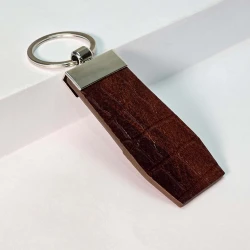 سر کلیدی چرم طبیعی کروکدیل عسلی