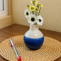 گلدان سرامیکی مینیاتوری آبرنگی لاجوردی