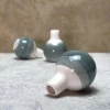 گلدان سرامیکی مینیاتوری آبرنگی سبز آبی