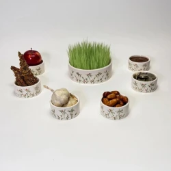 ست هفت سین سرامیکی  گل بهار نارنجی