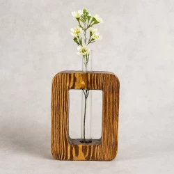 گلدان چوبی قلمه گل طرح مستطیل