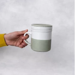 لیوان دمنوش سرامیکی آبرنگی سبز