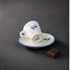 شات قهوه و نعلبکی سرامیکی غنچه