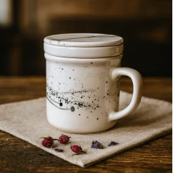 لیوان دمنوش سرامیکی کهکشان مشکی