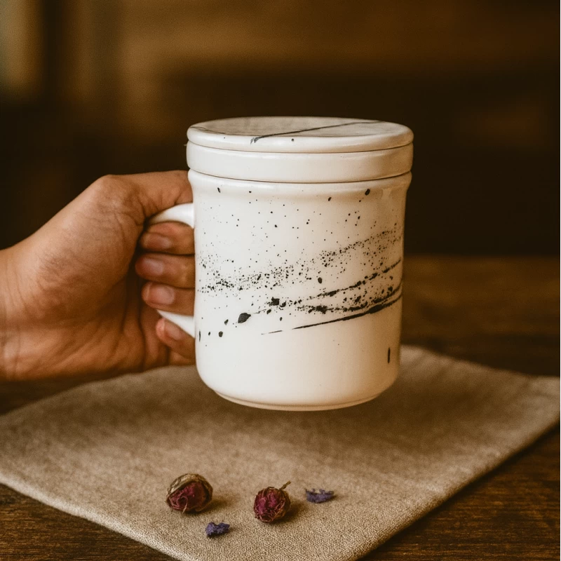 لیوان دمنوش سرامیکی کهکشان مشکی