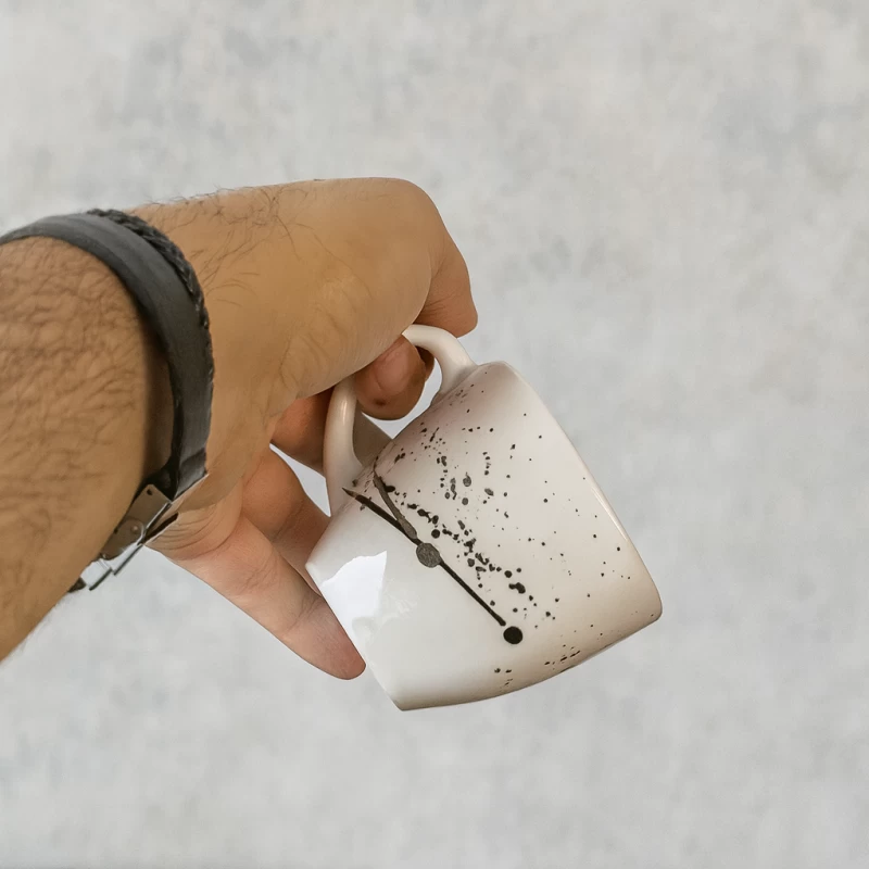 فنجان مربع سرامیکی کهکشان مشکی