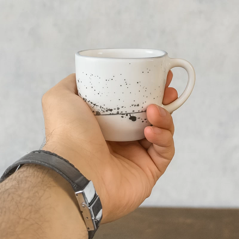 فنجان مربع سرامیکی کهکشان مشکی