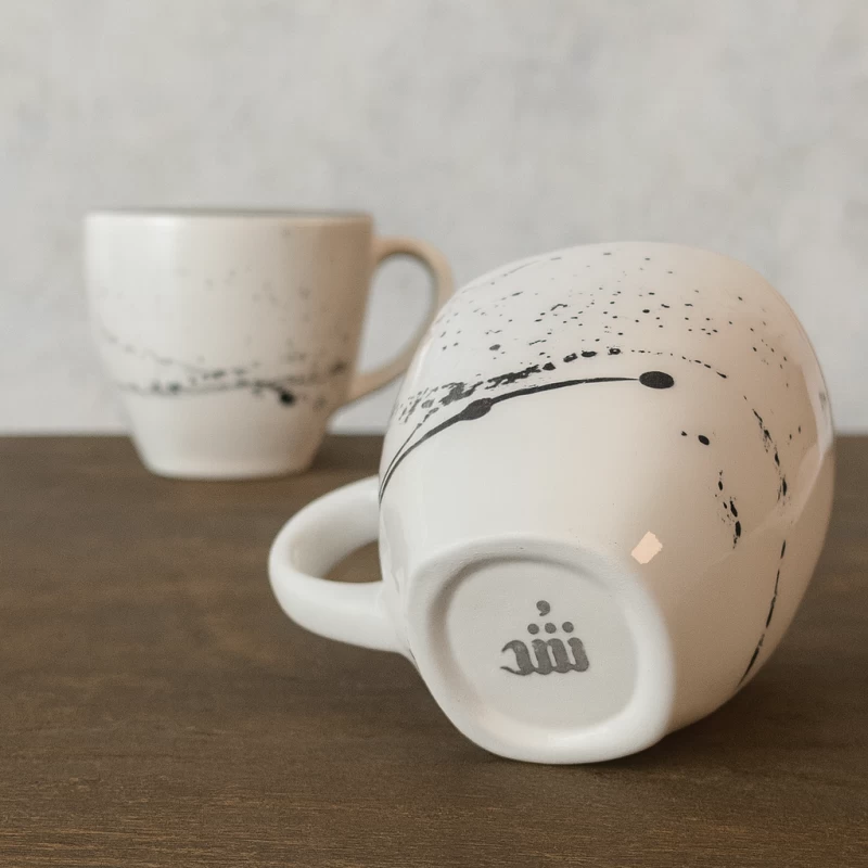 فنجان مربع سرامیکی کهکشان مشکی