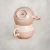 لیوان توپی سرامیکی ابرنگی صورتی