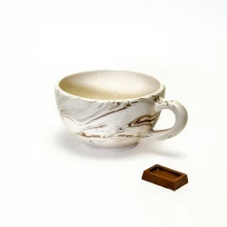 لیوان لته خوری سرامیکی ماربل قهوه ای