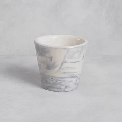 شات قهوه سرامیکی مخروطی ماربل ابی کوچک