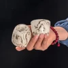 شات قهوه سرامیکی خمره ای ماربل قهوه ای کوچک