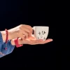 فنجان مربع سرامیکی ساقه مشکی
