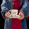 فنجان و نعلبکی مربع سرامیکی ساقه مشکی