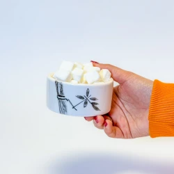 قندان سرامیکی ساقه مشکی کوچک