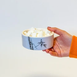 قندان سرامیکی ساقه مشکی بزرگ