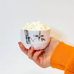 قندان سرامیکی ساقه مشکی