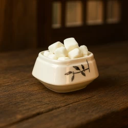 قندان سرامیکی مربع ساقه مشکی